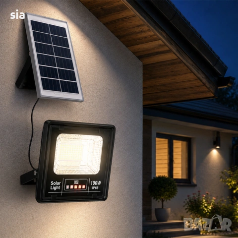 Лампа със съларен панел, Улична лампа, 100W, IP66