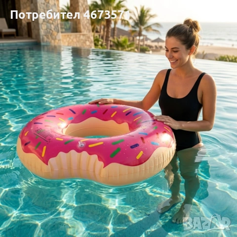 Надуваем плажeн пояс „Розова поничка“ – 90 см за летни забавления във вода, снимка 3 - Други игри - 55068619