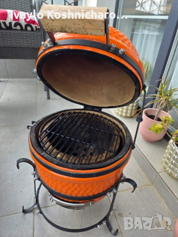 Керамично барбекю Kamado BergHOFF 33 см (13") – оранжево, снимка 8 - Барбекюта - 54780919