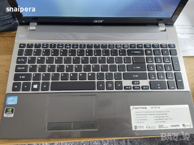Лаптоп Acer Aspire V3-571G, снимка 3 - Лаптопи за дома - 55236792