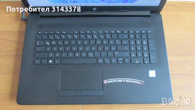 17.3 инча HP с Intel i3-7020,SSD 256 GB лаптоп, снимка 2 - Лаптопи за дома - 54005690
