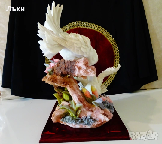 Порцеланова скулптура Бели Гълъби,Napoli Collection 2.5 кг. , снимка 6 - Статуетки - 54988456