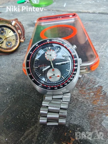 Seiko 6138 хронограф автоматик правена профилактика преди три месеца., снимка 2 - Мъжки - 55481521