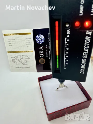 Сребърен пръстен с мойсанит (Диамант) 1 карат, снимка 10 - Пръстени - 55665913