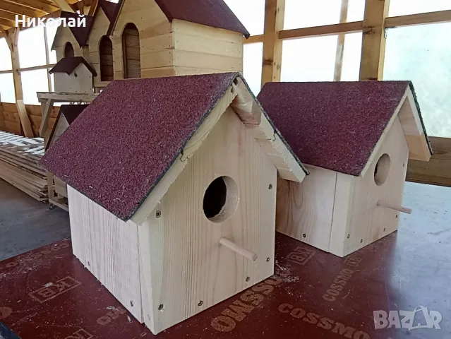 Дървена къща за птици , къща за птички от дърво , къщичка за птици, снимка 3 - За птици - 55397303