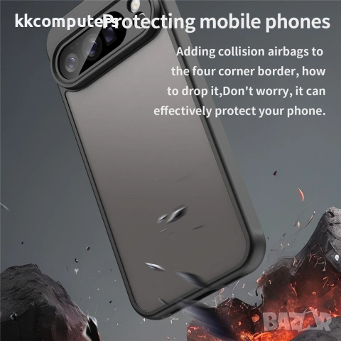 Google Pixel 10 Pro XL Калъф - Матов, PC+TPU, Въздушни възглавници, 4 цвята, снимка 6 - Калъфи, кейсове - 55112468