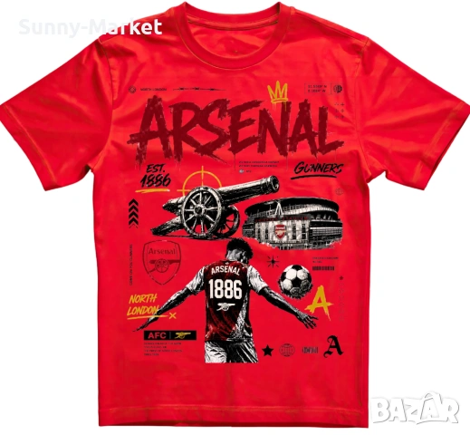 Тениска на АРСЕНАЛ / ARSENAL , фланелка на Арсенал с принт / печат XS-5XL, снимка 2 - Тениски - 54782463