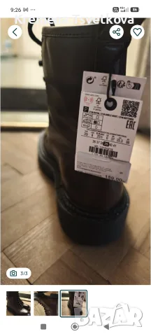 Естествена кожа боти Zara по 8 евро, снимка 4 - Дамски боти - 55530176
