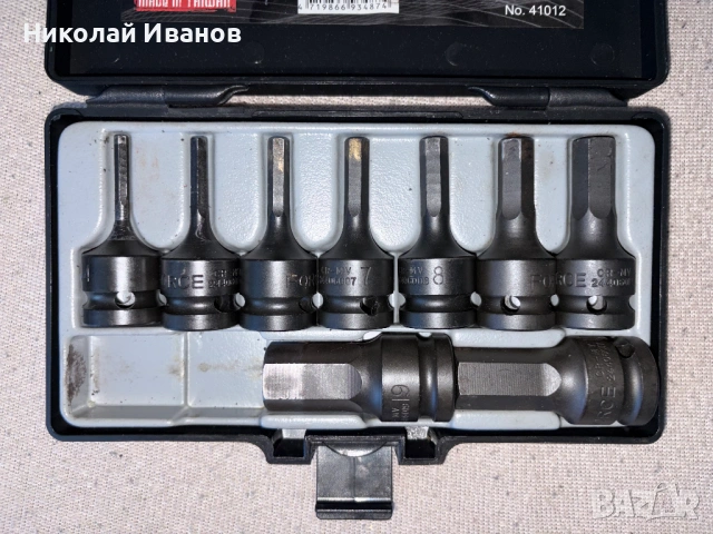 Комплект ударни вложки лят шестограм FORCE 41012, снимка 2 - Други инструменти - 54663858