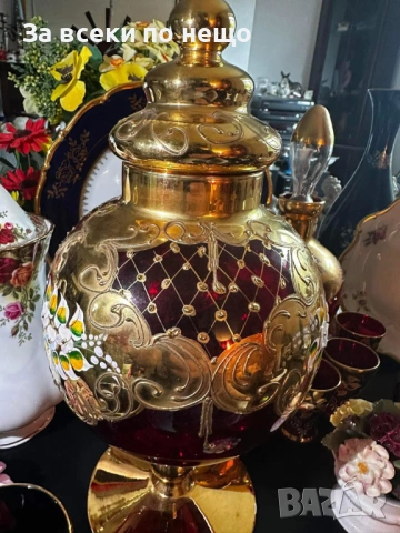 Murano Italy 1961 - ръчно рисувана бонбониера с капак Код P2102, снимка 9 - Декорация за дома - 54042064