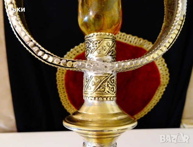 Уникален бронзов свещник,релефни орнаменти. , снимка 9 - Антикварни и старинни предмети - 54071392