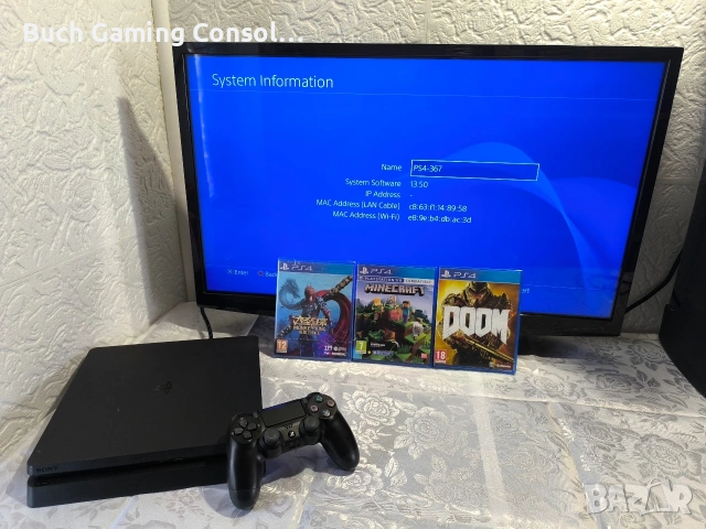 Playstation 4 Slim 500GB / 6м ГАРАНЦИЯ! ПЕРФЕКТЕН!, снимка 2 - PlayStation конзоли - 54246526