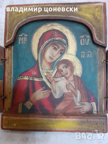 Икона,ръчно рисувана,възрожденски стил,, снимка 6 - Икони - 54505298