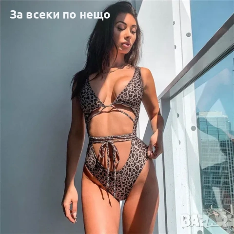Дамски Цял Бански Леопард Код Pink60