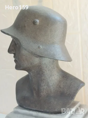 WW2-Много рядък подаръчен бюст изобразяващ ненски войник, фигура, скулптура, снимка 4 - Антикварни и старинни предмети - 55425219