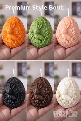 Великденски свещи яйце със зайче, снимка 2 - Декорация за дома - 54004844