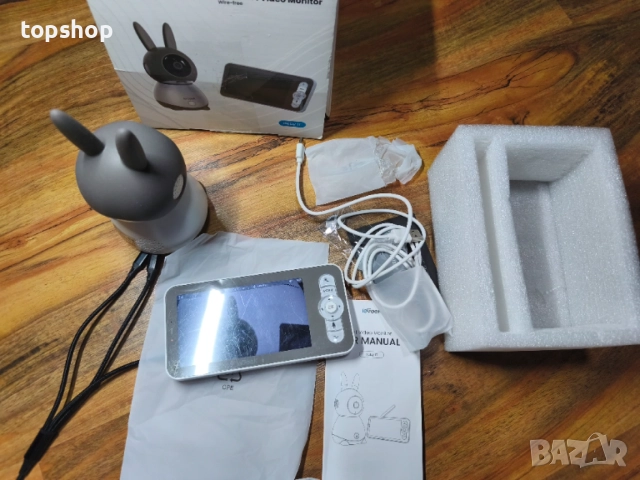 Видео бебефон ieGeek 2K Baby 1T – Напълно работещ със следи от употреба и 1 кабел и адаптер  
