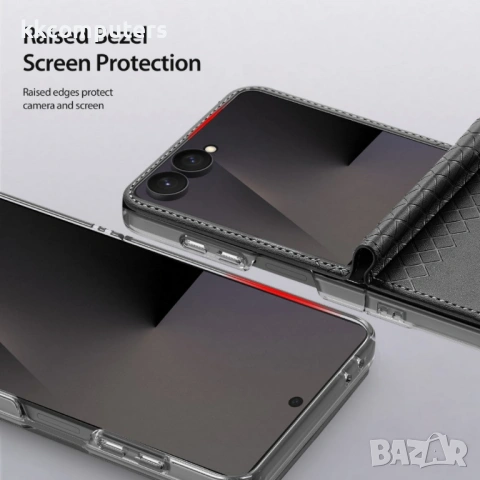 Кожен Калъф за Samsung Galaxy Z Flip8 DUX DUCIS Bril Series с Протектор – Черен, снимка 7 - Калъфи, кейсове - 54680520