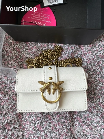 Оригинална чантичка Pinko micro model в бял цвят