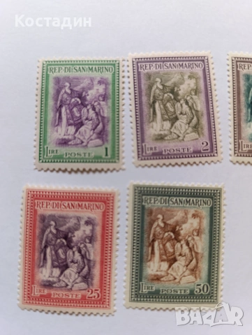Пощенски марки Сан Марино 1947, снимка 2 - Филателия - 54775110