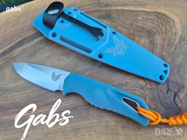 Фиксиран нож Benchmade Water Intersect 18050,Magna Cut,Depth Blue Santoprene, снимка 7 - Ножове - 55691112