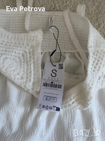 Stradivarius S дамски ленен топ, снимка 3 - Потници - 55085146