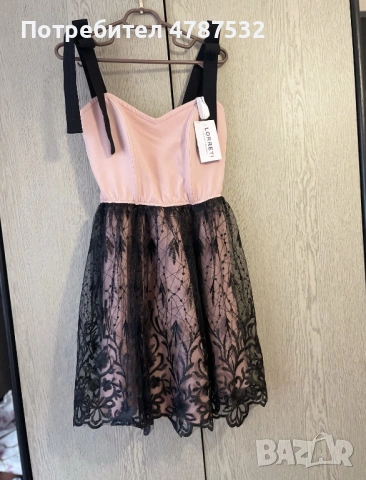 Нежна рокля Lorreti с дантелени детайли и панделки, снимка 2 - Рокли - 54090867