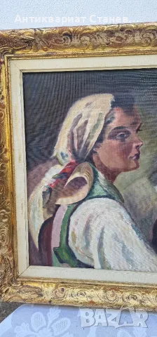 🎨✨ ВПЕЧАТЛЯВАЩ ЖЕНСКИ ПОРТРЕТ – МАСЛЕНА ЖИВОПИС В БОГАТА РАМКА В БАРОКОВ СТИЛ ✨🎨, снимка 3 - Антикварни и старинни предмети - 55304497