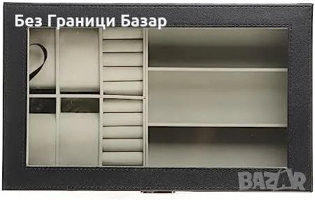 Нова Луксозна мъжка кутия за бижута часовници очила и аксесоари Органайзер, снимка 7 - Органайзери - 55413481