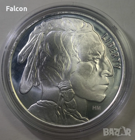 1 унция сребърна инвестиционна монета - Buffalo, снимка 2 - Нумизматика и бонистика - 54138203