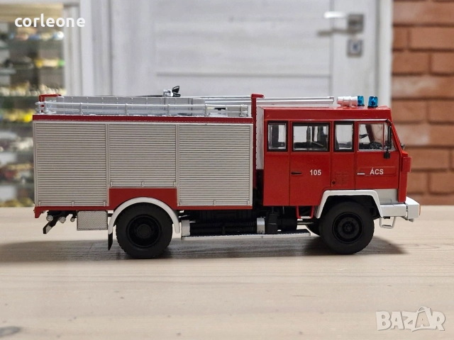 Csepel D 755 TÜ Metz пожарна 1991 - мащаб 1:43 на DeAgostini моделът е нов в блистер, снимка 5 - Колекции - 55016930
