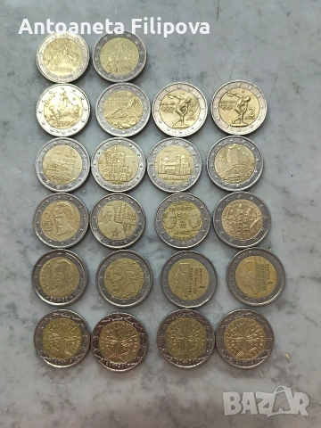 2 еврови монети различни видове, снимка 2 - Нумизматика и бонистика - 54325126