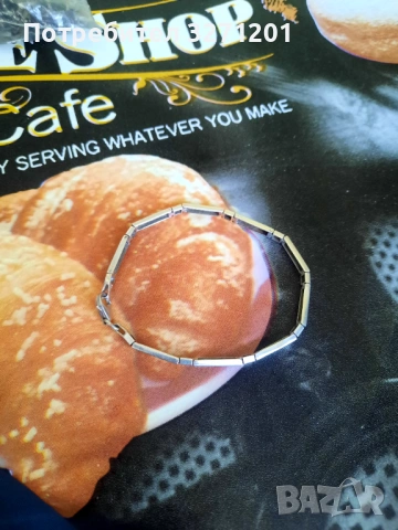  Сребърна дамска гривна, снимка 4 - Гривни - 54177838