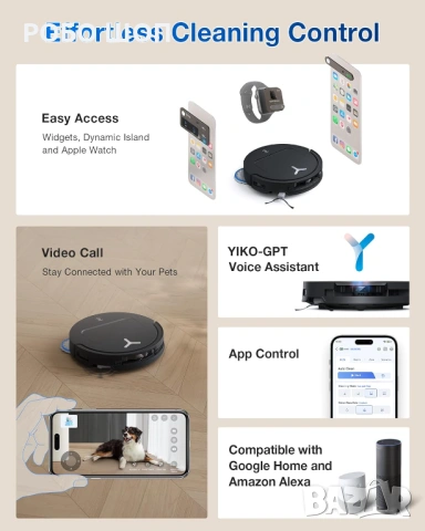 Прахосмукачка Робот ECOVACS DEEBOT T50 PRO OMNI GEN 2 15000Pa , снимка 4 - Прахосмукачки - 54540130