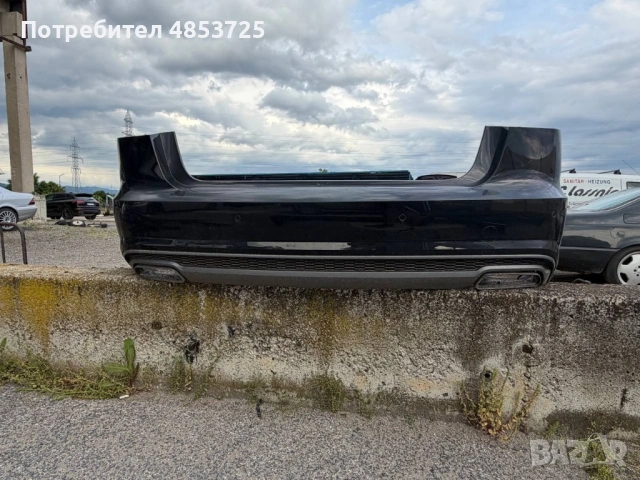     Продавам оригинална задна броня Audi A6 C7 Facelift S-Line 2015–2018 с дифузер