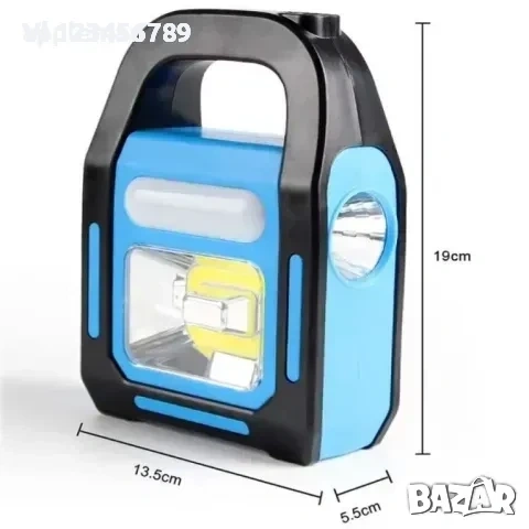 Соларен LED Фенер, 3 източника на светлина, Изход за зареждане на телефон, снимка 3 - Къмпинг осветление - 54003841