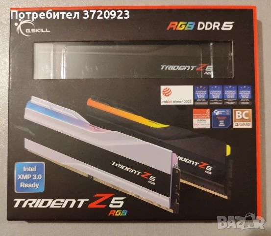 *НОВА* 32GB (2x16) DDR5 RAM памет G.Skill Trident Z5 RGB 6000 CL30