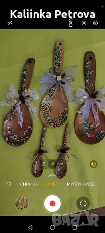 Дървени лъжици с декорация. , снимка 2 - Други - 55630491
