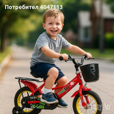 Детски велосипед Maibeki с кош в предната част. Праща се частично разглобено. 