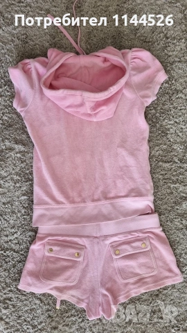 Juicy couture - розов плюшен сет XS/S, снимка 4 - Спортни екипи - 55054572