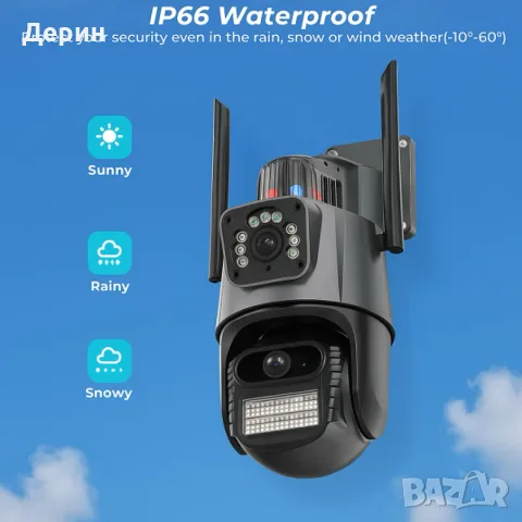 Двойна Smart WiFi безжична IP 6MPX камера 15108 + Подарък Карта памет HIKSEMI NEO 64GB , снимка 3 - IP камери - 55583787