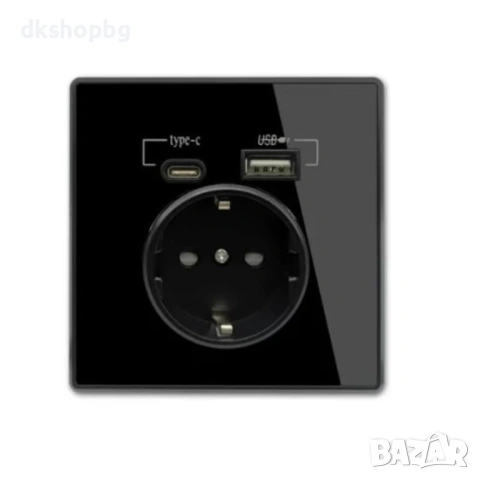  4671 Стенен Контакт 230V с Вградено USB и Type-C Зарядно
