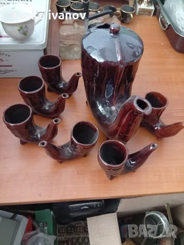 Керамичен сервиз за ракия, снимка 2 - Сервизи - 55298926