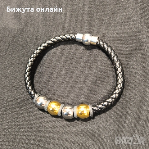 Гривна от кожа и медицинска стомана