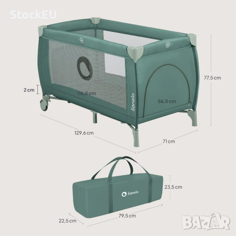Сгъваема детска кошара Lionelo Stefi Plus Преносима бебешка kошара легло, снимка 8 - Кошарки - 54540143