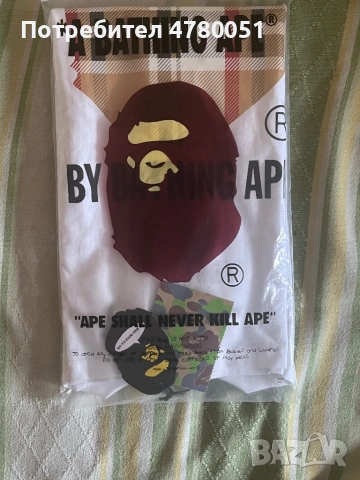 Bape Burberry тениска S размер , снимка 4 - Тениски - 54650941