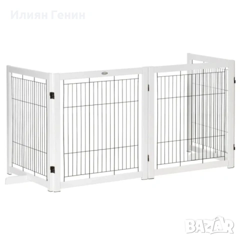 PawHut Дървена предпазна врата за кучета, снимка 15 - За кучета - 54404425