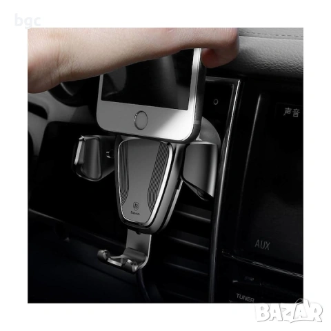  Стойка за кола Baseus Auto Gravity Black (връзка с вентилационната система) , снимка 3 - Стойки, 3D очила, аксесоари - 54688076