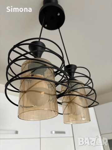 Fibela or Blandari spiral 3-light chandelier lamp, снимка 3 - Други - 55165718