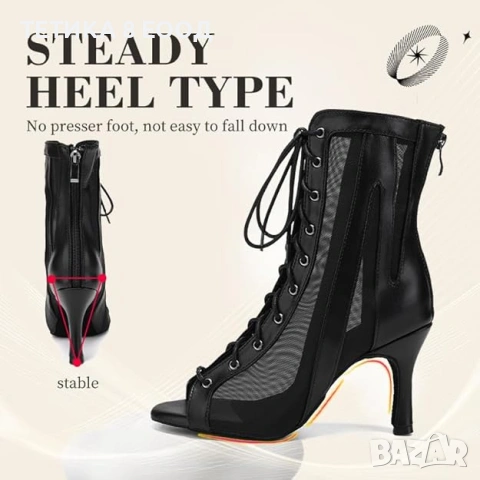 Дамски обувки за танци, токчета за бачата / салса / латино / бални, снимка 2 - Дамски обувки на ток - 54135772